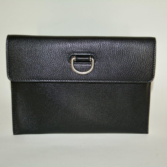 NWT BURBERRY  PATTON D RING LEATHER CLUTCH WITH SMALL WALLET - Picture 1 of 9